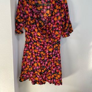 Zara floral wrap dress